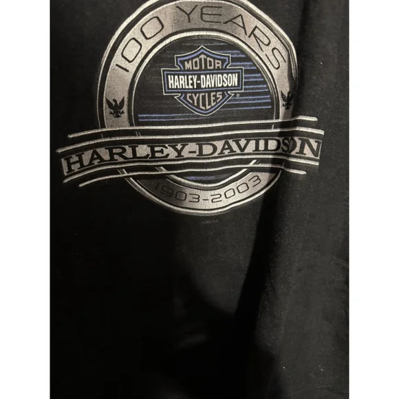 Harley-Davidson Vintage T Shirt Milwaukee Men's Sz XL Black 100th Anni Tee Shirt - Picture 6 of 10